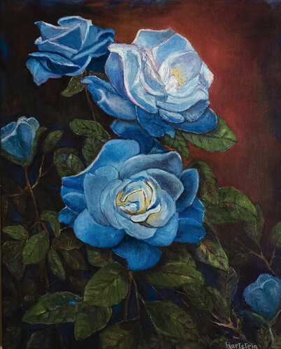Blue Floral by Michael Hartstein, Painting for Sale on Select