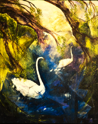 Swan Family by Michael Hartstein, Painting for Sale on Select