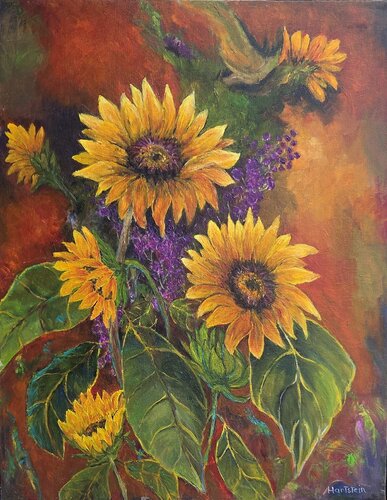 Sunflower Passion by Michael Hartstein, Painting for Sale on Select