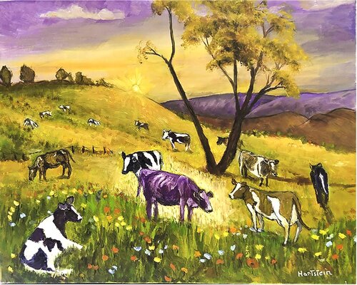 Purple Cow by Michael Hartstein, Painting for Sale on Select