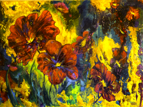 Floral Burst by Michael Hartstein, Painting for Sale on Select