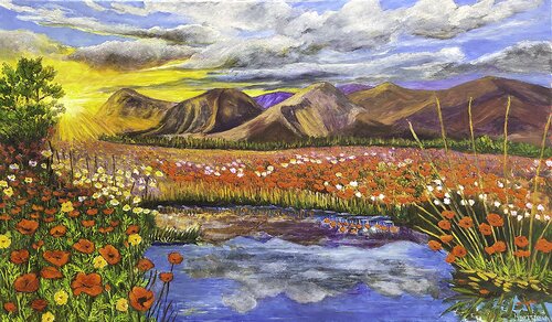 Poppy Sunrise by Michael Hartstein, Painting for Sale on Select