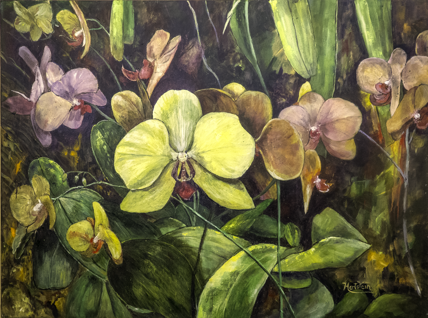 Orchid Garden Michael Hartstein Original painting for sale