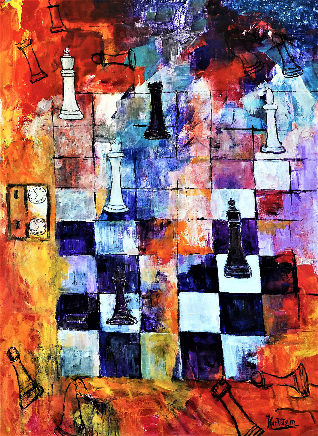 Chess Michael Hartstein Original painting for sale