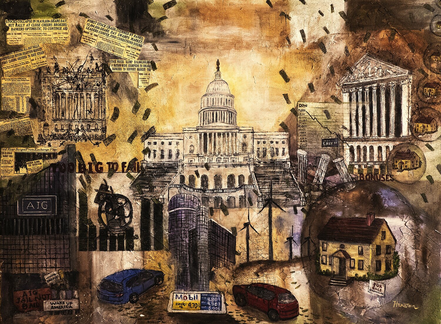 Government Out Of Control Michael Hartstein Original painting for sale