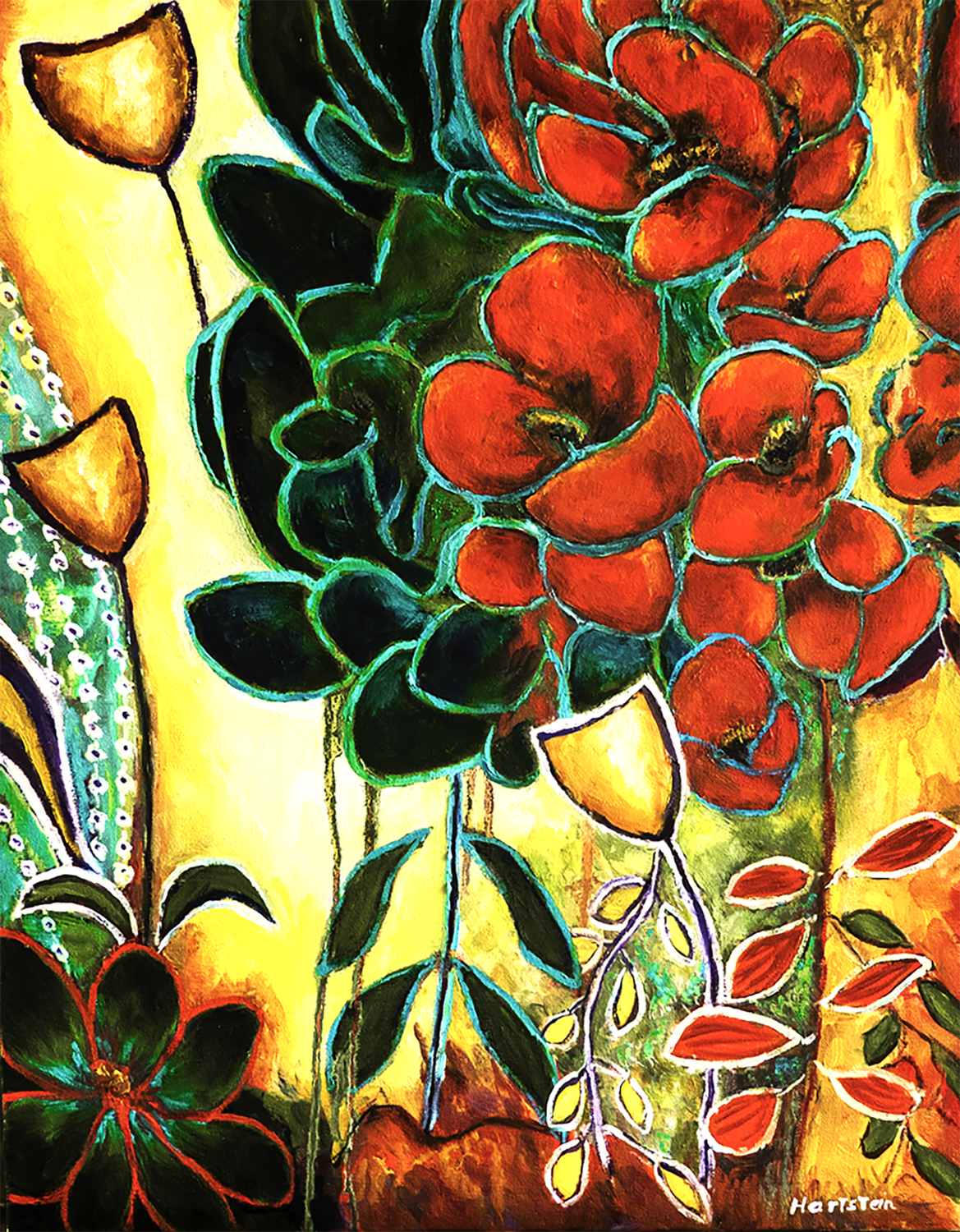 Poppy Essence Michael Hartstein Original painting for sale