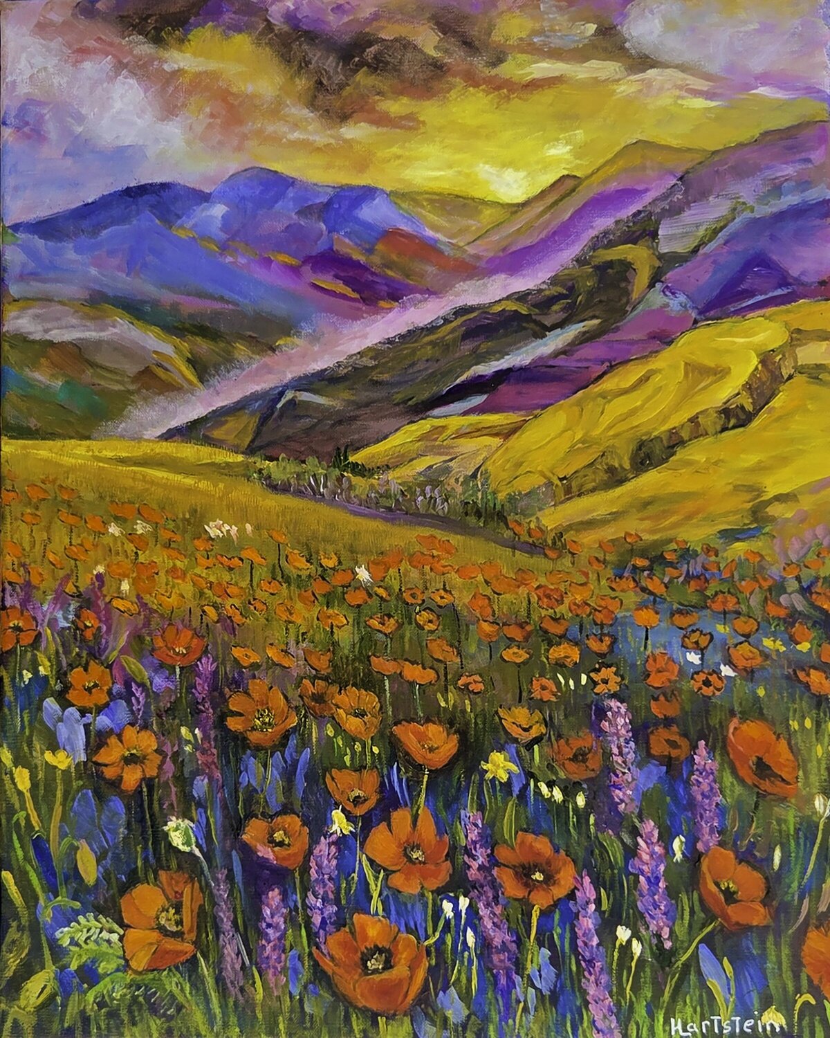 Poppy Dreams Michael Hartstein Original painting for sale