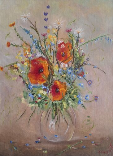 Impressionistischer Blumenstrauß by Antonio Visciano, Painting for Sale on Select