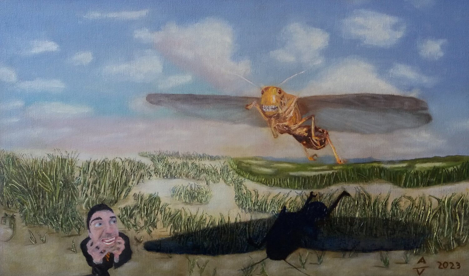 Ungeheuer im Gras Antonio Visciano Original painting for sale