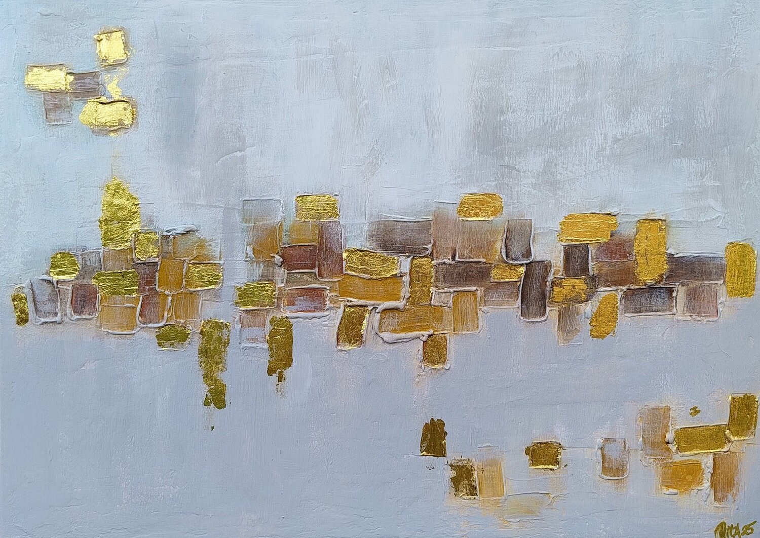 Sparkling Cubes Rita Worpenberg Original painting for sale