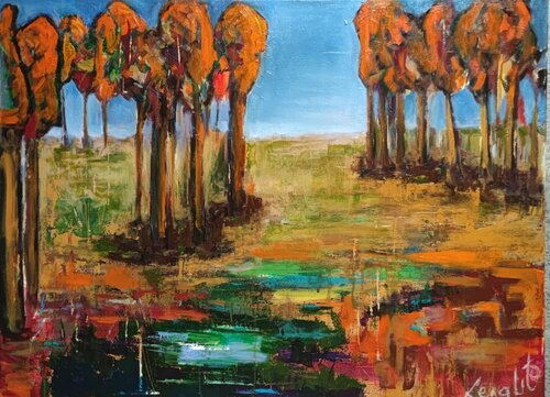 Autumn Rain by Lena Lito, Painting for Sale on Select