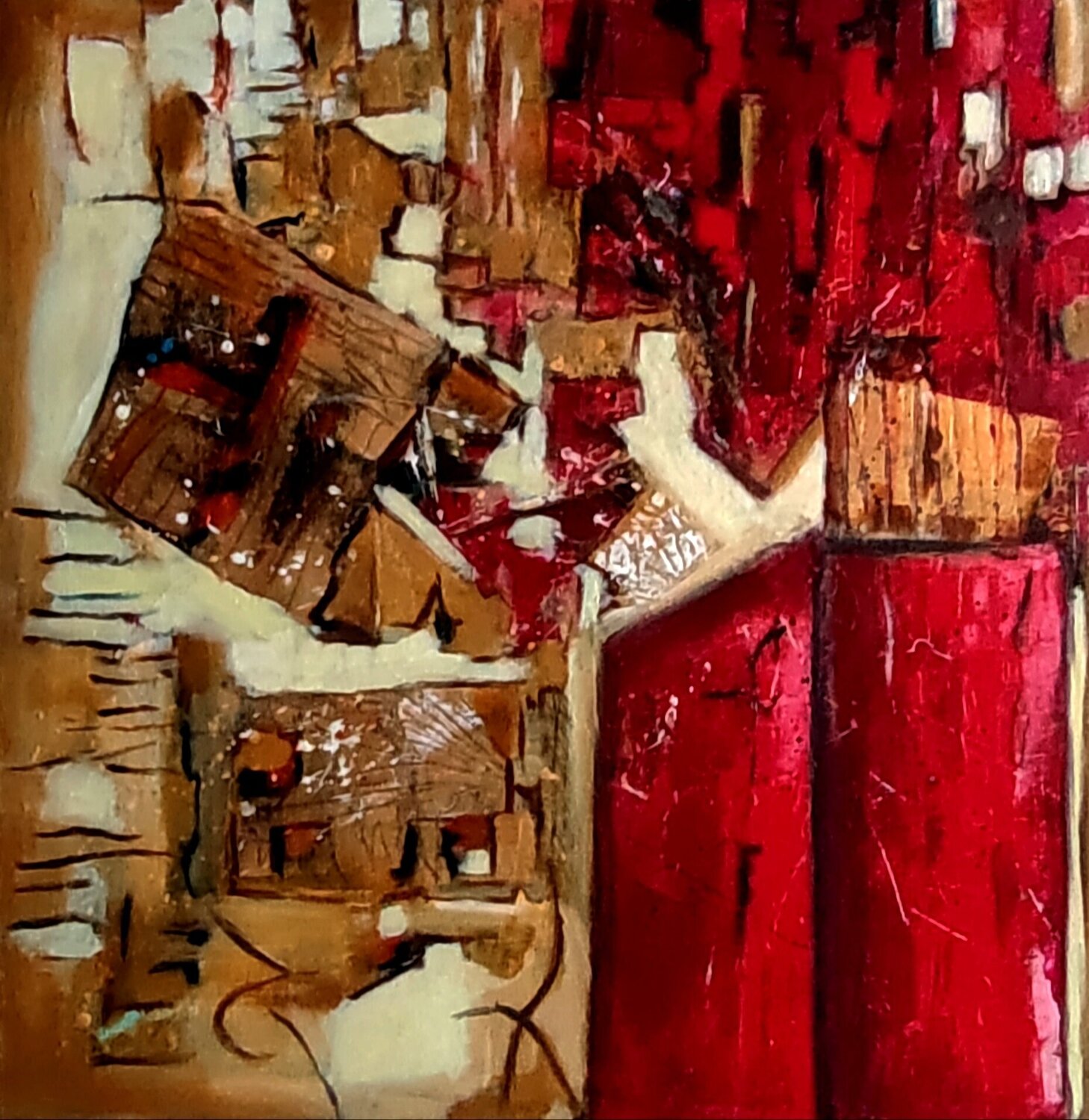 Red fusion Lena Lito Original painting for sale
