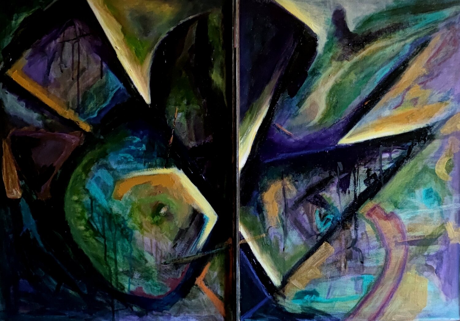 Trasfornazione:" La Fenice" dittico Lena Lito Original painting for sale