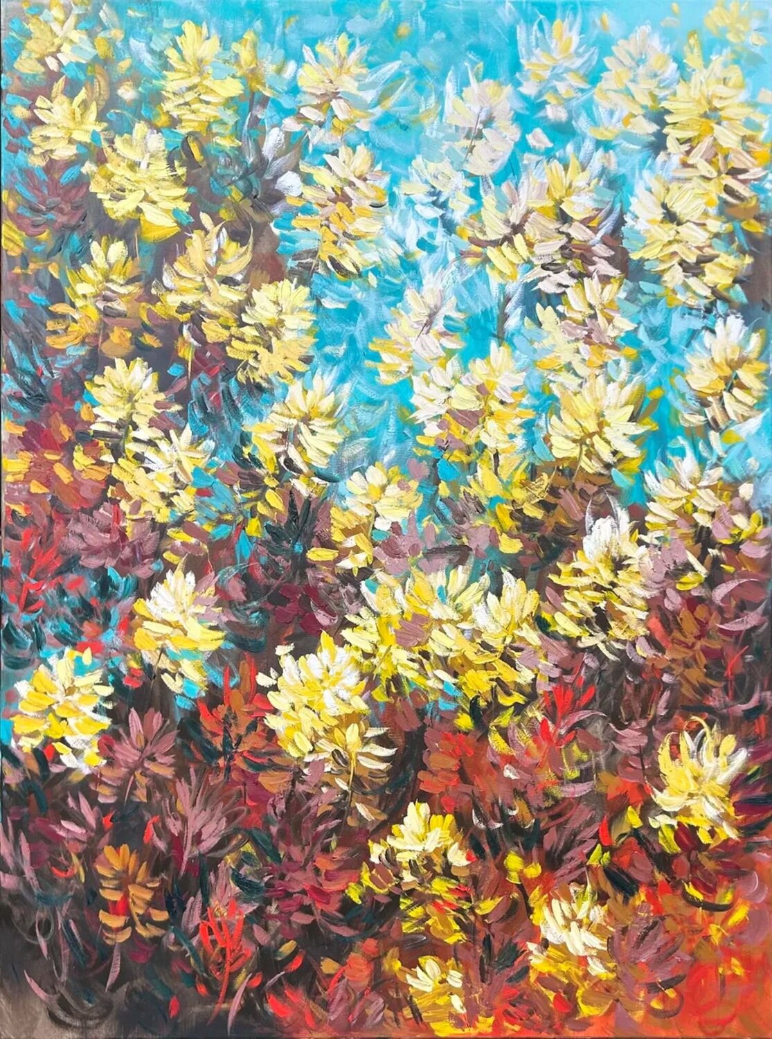 Yellow Mulla Mulla Belinda Nadwie Originalgemälde zu verkaufen