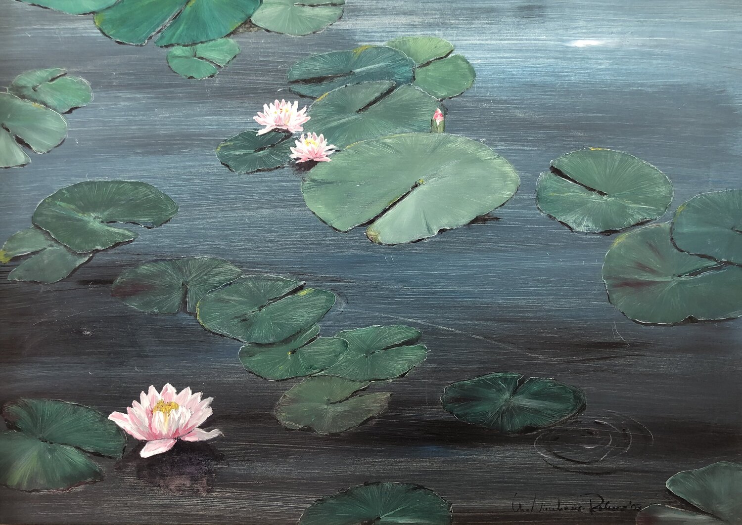 Seerosen Christa Nienhaus-Rekers Original painting for sale