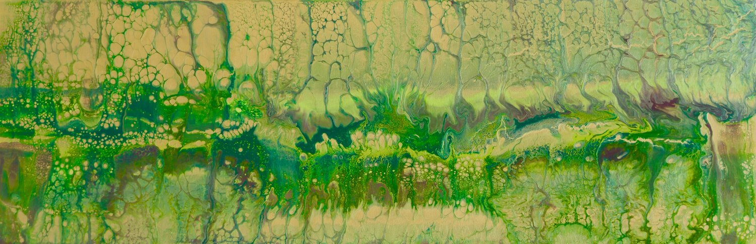 FRAGMENTED CONTINUUM - VERDANT HORIZON Maja Weller Original painting for sale