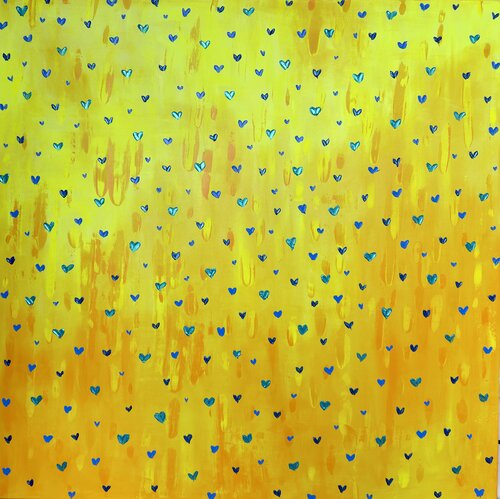 Heartfall : Yellow by Iva Urban, Painting for Sale on Select