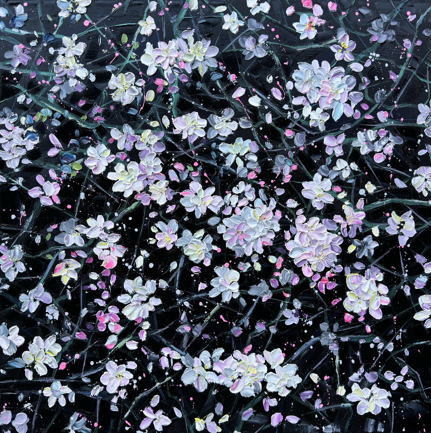 Midnight Blossom Iva Urban Original painting for sale