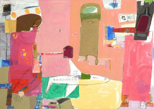 Fluglotse and Pinks all Through by Claudette Griffiths, Painting for Sale on Select