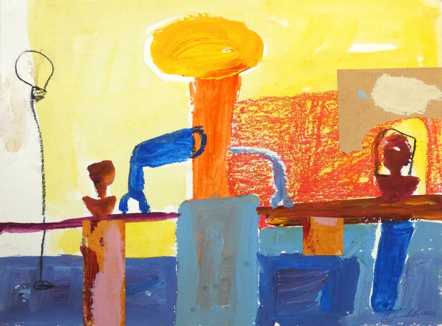 The Light Bulb to the Left Claudette Griffiths Original painting for sale