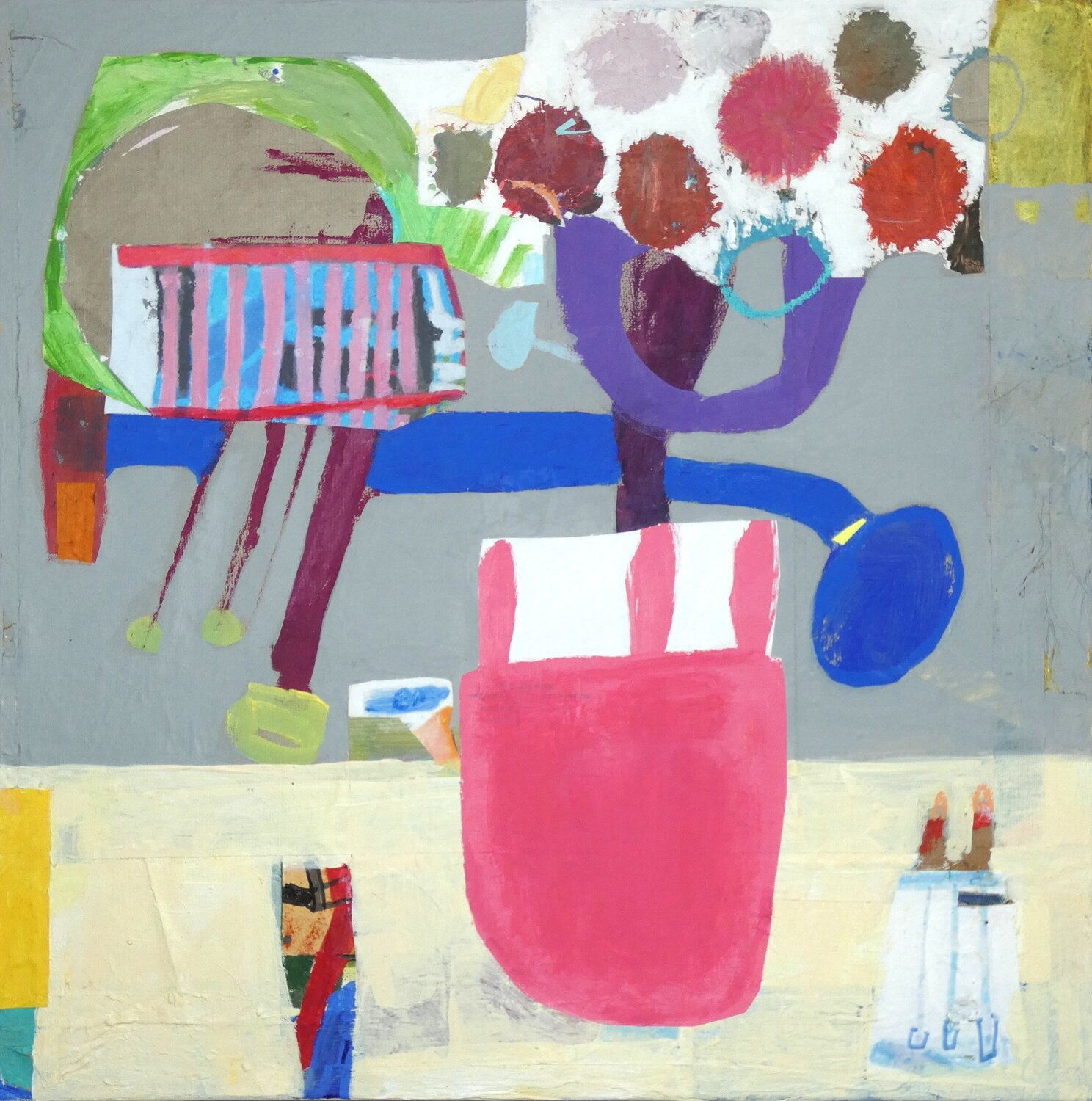 Blumenstrauß and Other Things on the Table Claudette Griffiths Original painting for sale