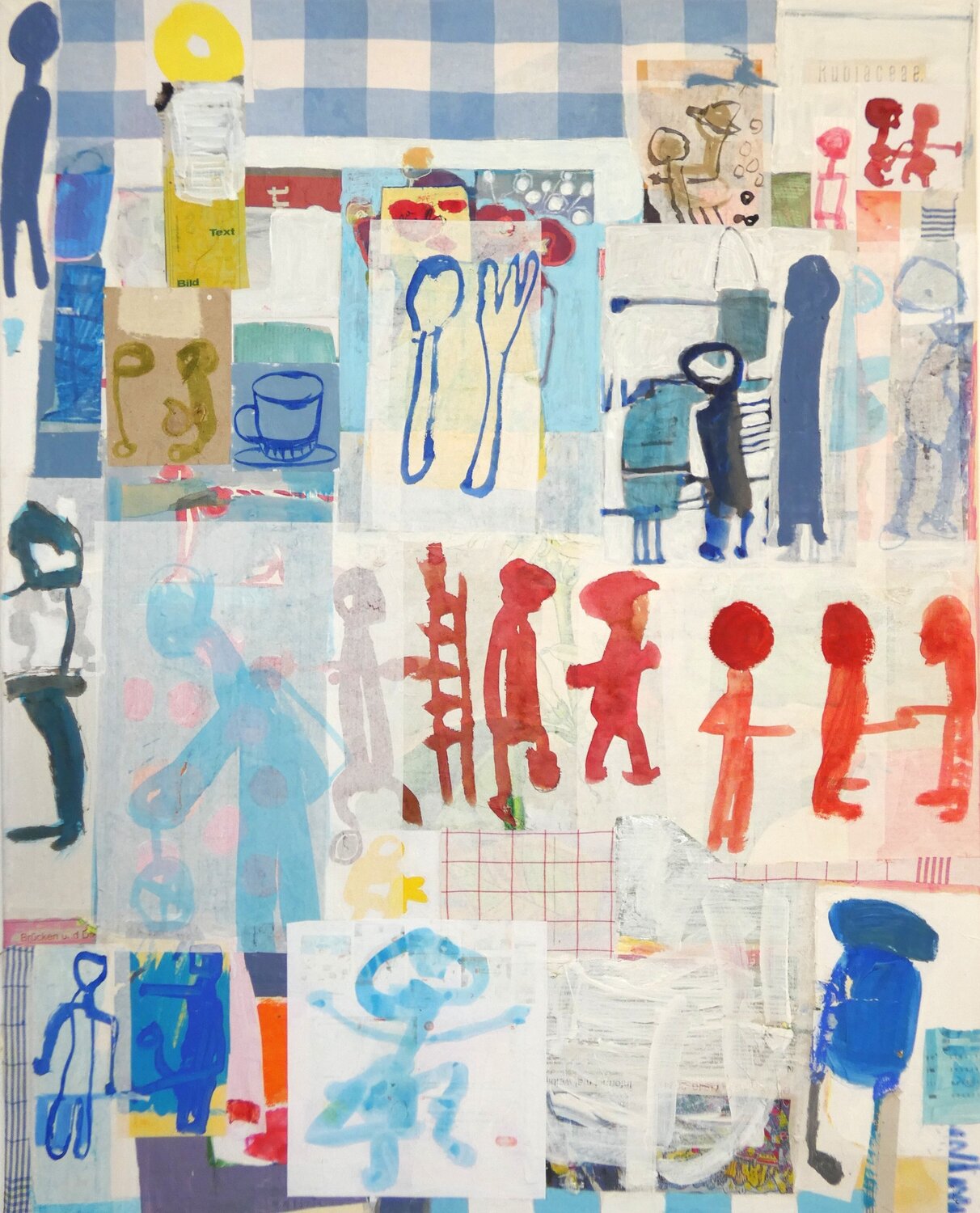 Visual Notes 14 -No Space to Fall Apart und der orange Gummistiefel Claudette Griffiths Original painting for sale