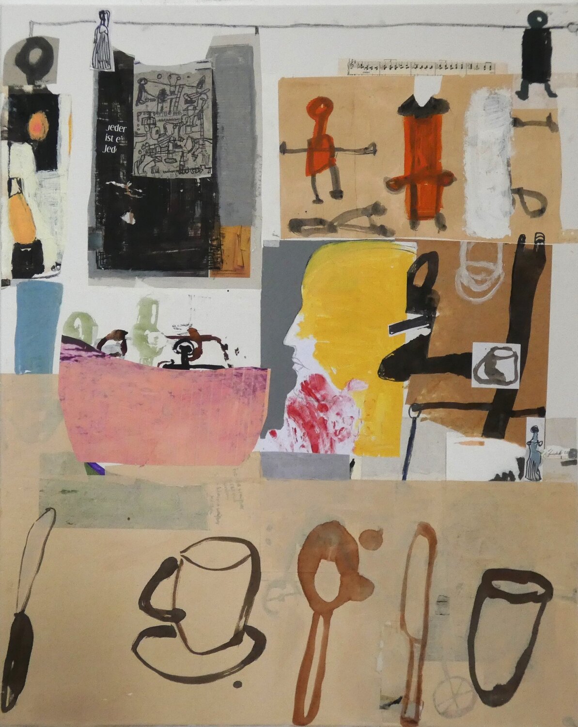Visual Notes 15 Calming the Thoughts in Order to Eat with Silence Claudette Griffiths Original painting for sale