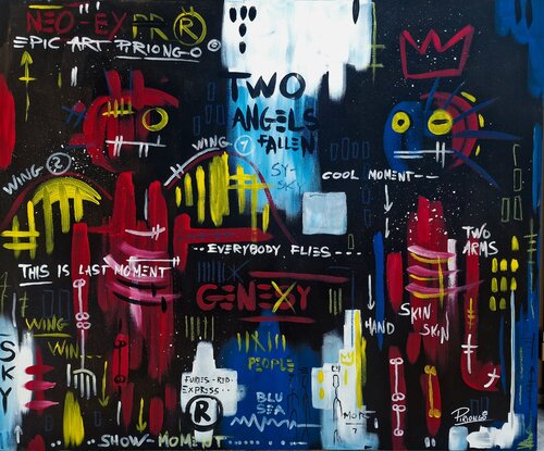 Two Angels 2021 - Piriongo by Piergiorgio Leonforte aka Piriongo, Painting for Sale on Select