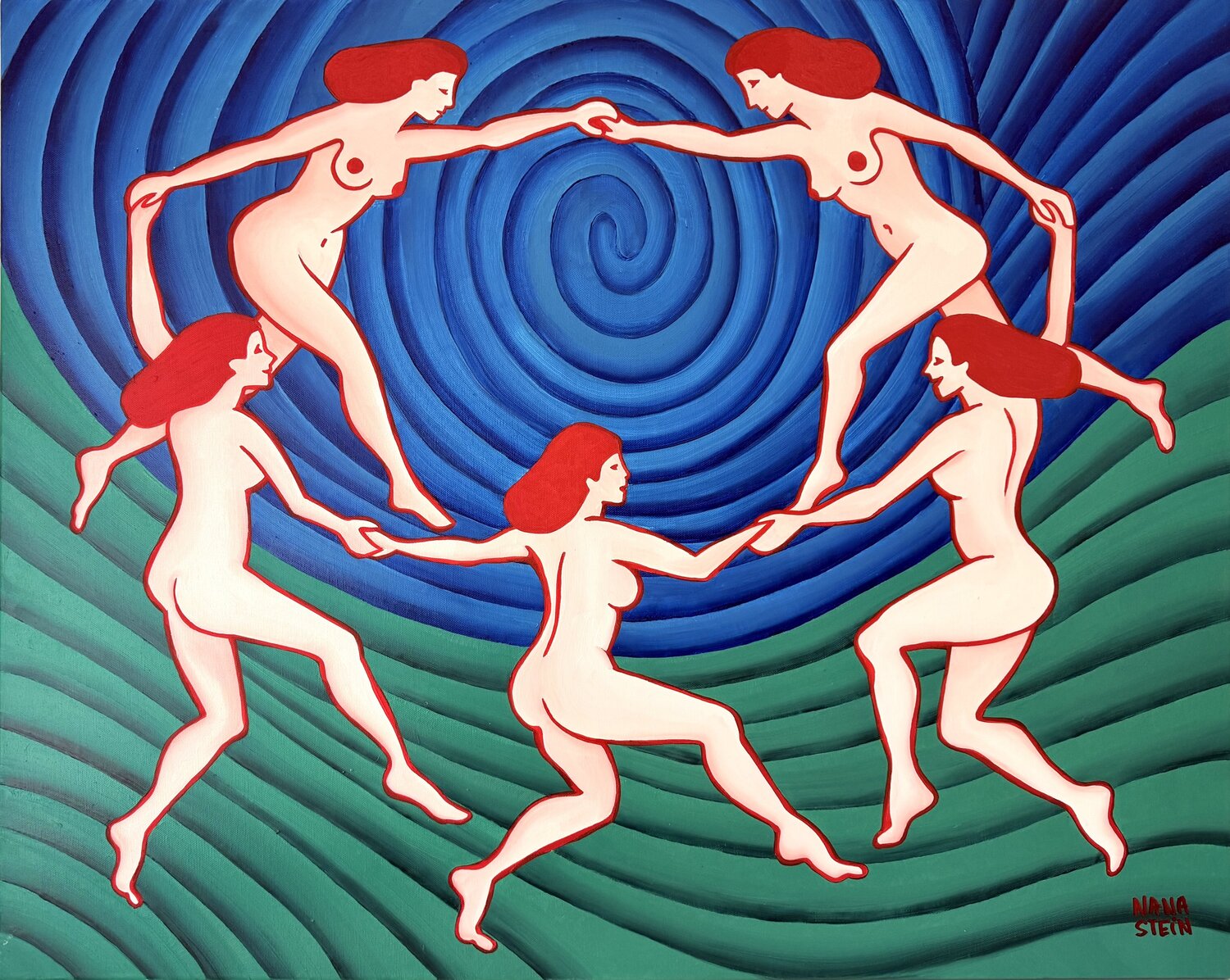 Die Tanzenden II Nana Stein Original painting for sale