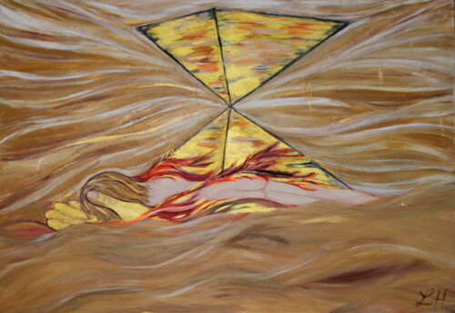 Frau nackt am Strand by Helga Legath, Painting for Sale on Select