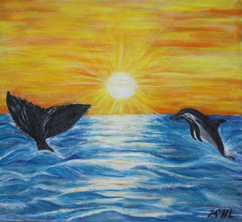 Begegnungen am Meer by Helga Legath, Painting for Sale on Select