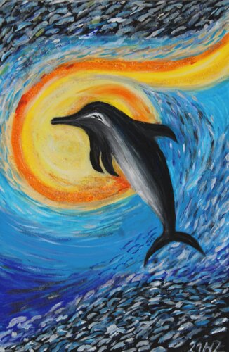 Delphin by Helga Legath, Painting for Sale on Select