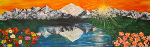 Blumige Berge by Helga Legath, Painting for Sale on Select