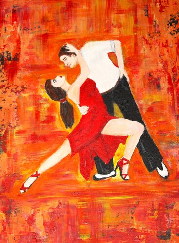 Salsa tanzen by Helga Legath, Painting for Sale on Select