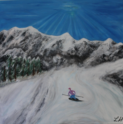 Ski fahrn by Helga Legath, Painting for Sale on Select