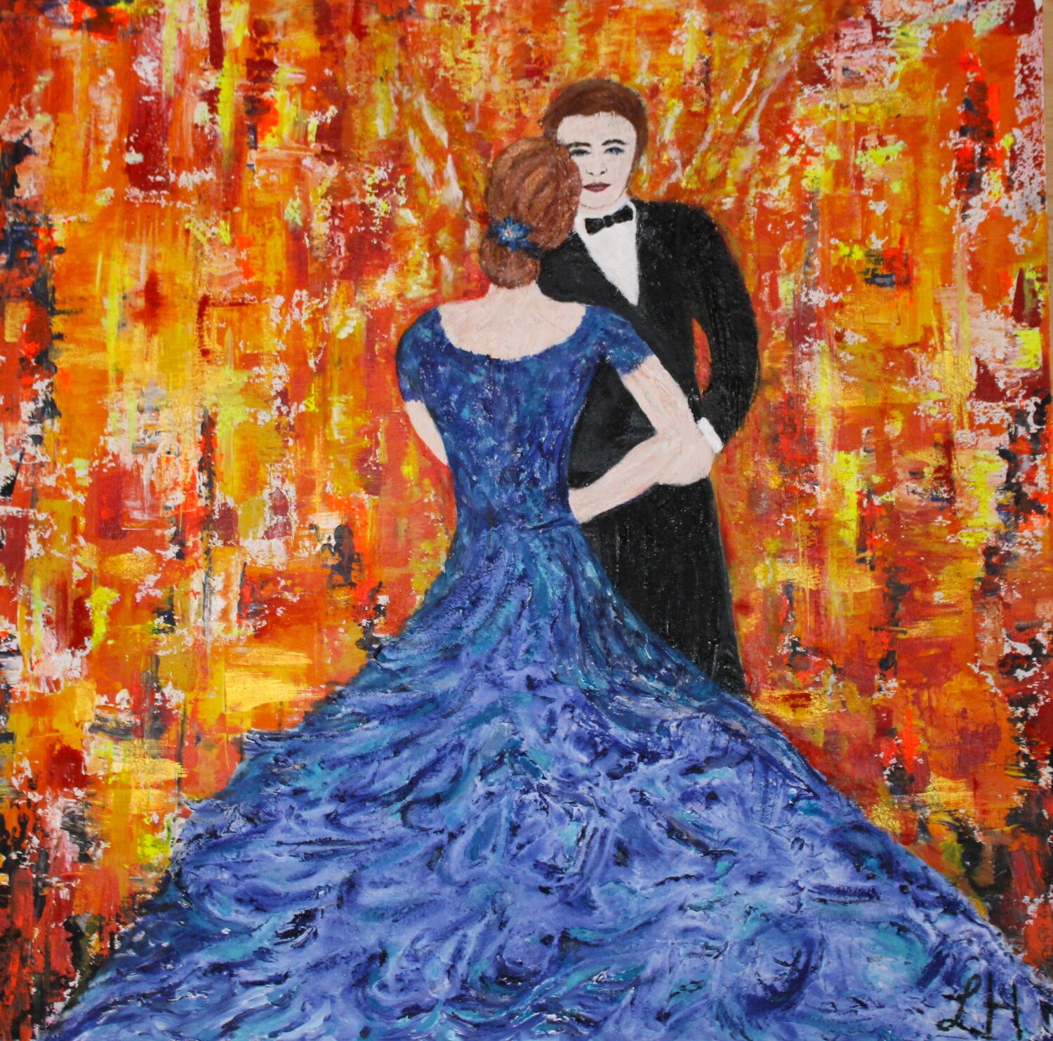 Lady in blue Helga Legath Original painting for sale