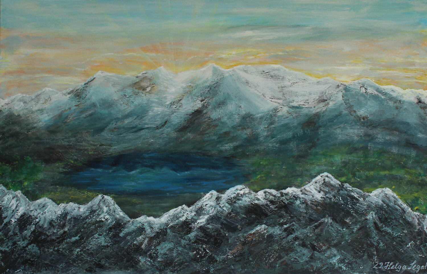 Geliebte Berge Helga Legath Original painting for sale