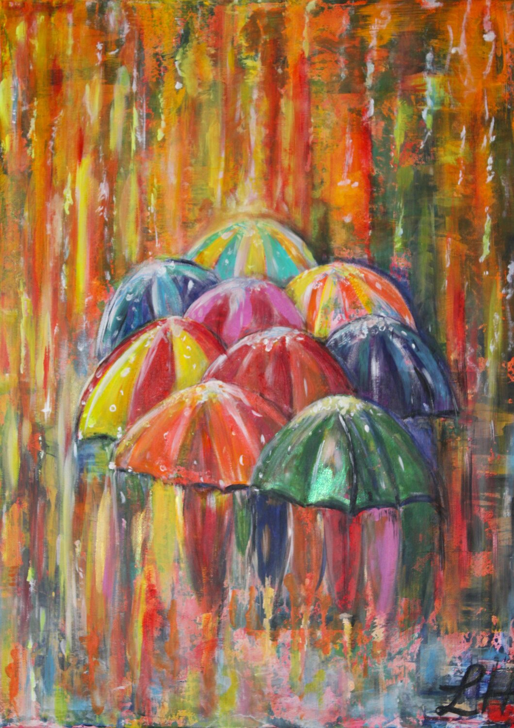 Umbrella Helga Legath Original painting for sale