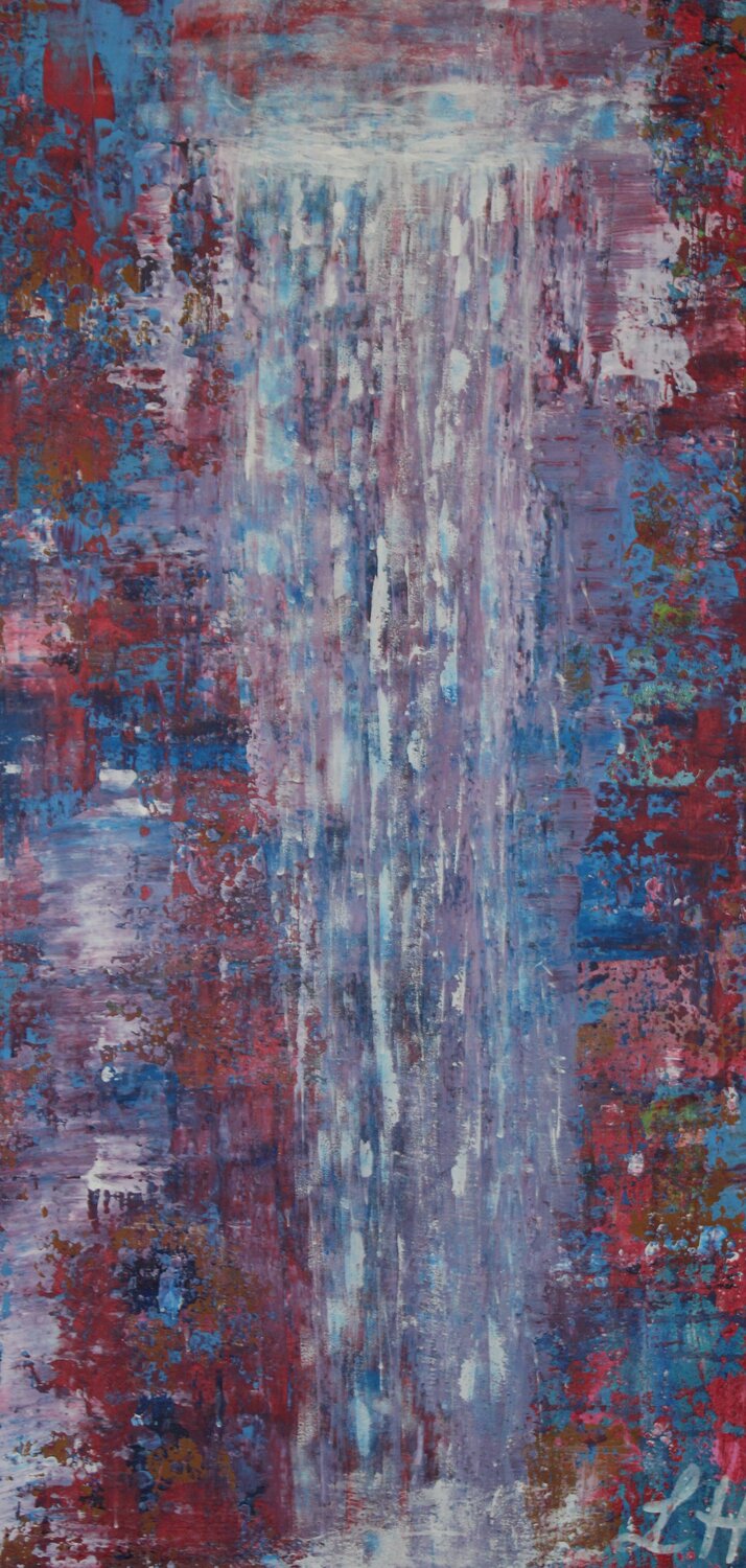 waterfall colered Helga Legath Original painting for sale