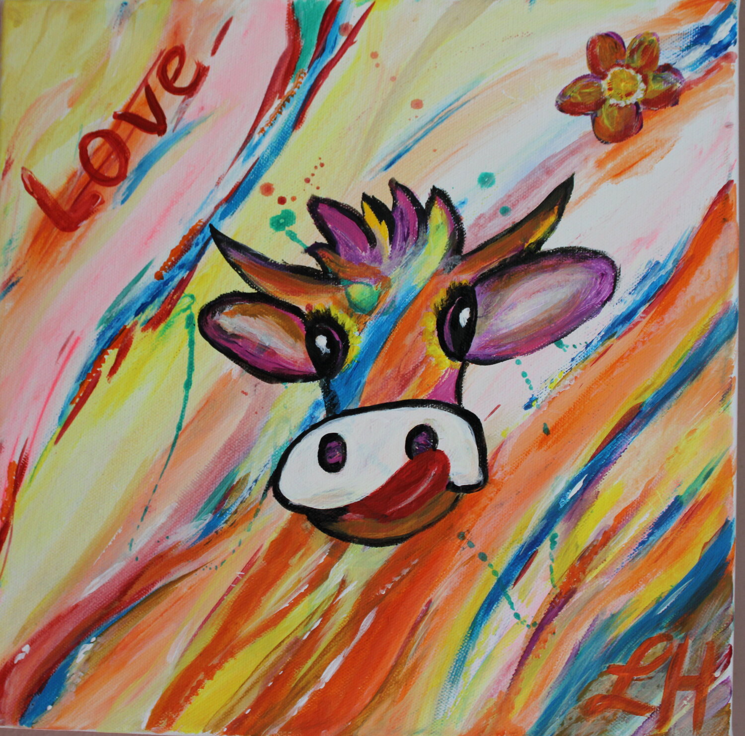 Kuh Liebe Helga Legath Original painting for sale