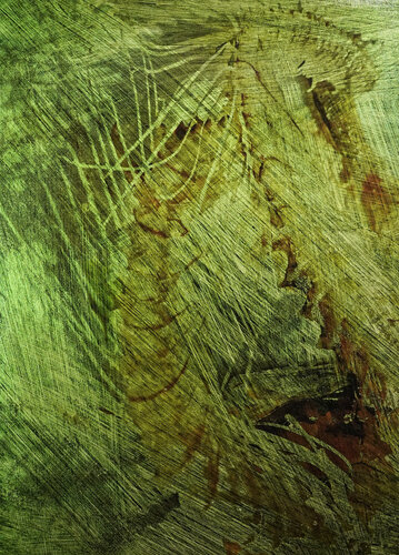 Honograph Tafelbild´ 6005/658/S; 25 x 18 x 0,8 cm, Schichtholzplatte, Pigmente, Acryl by Volker W. Hamann, Painting for Sale on Select