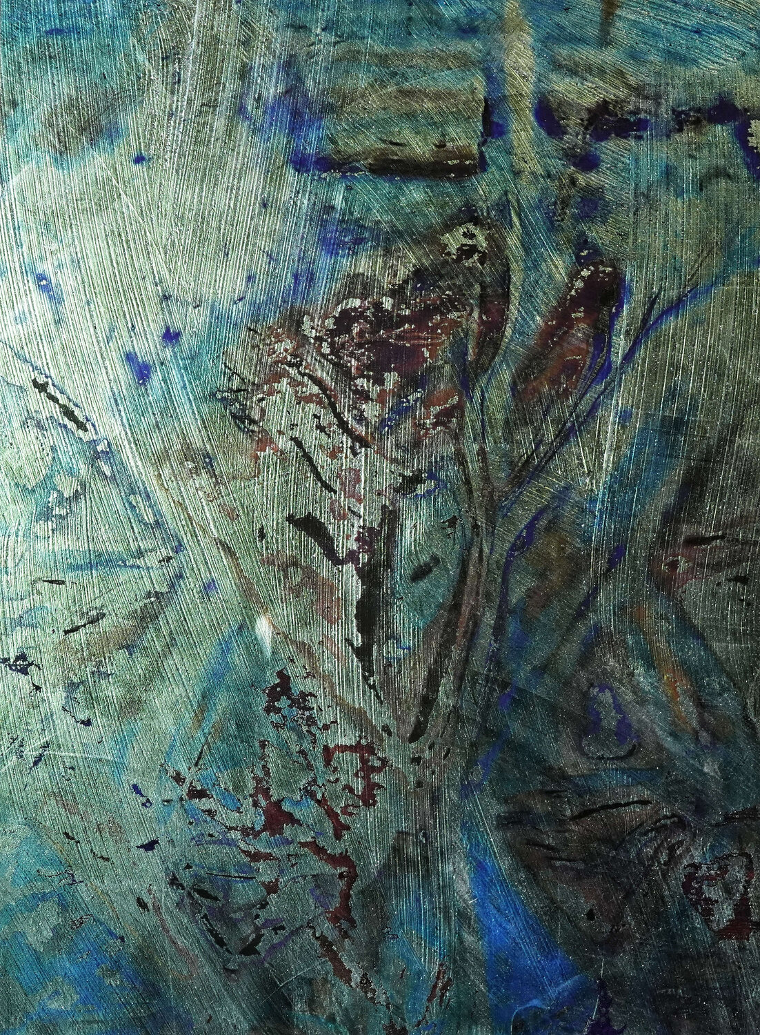Honograph Tafelbild 5725/021/655/S; 25 x 18 x 0,6 cm, Schichtholzplatte, Pigmente, Acryl Volker W. Hamann Original painting for sale