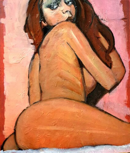 Essenza di donna in rosa by Monica Catto, Painting for Sale on Select