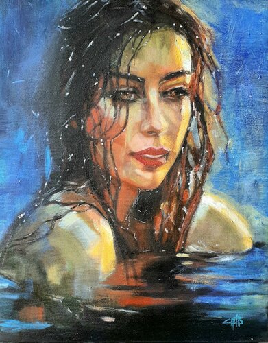 Donna immersa by Monica Catto, Painting for Sale on Select