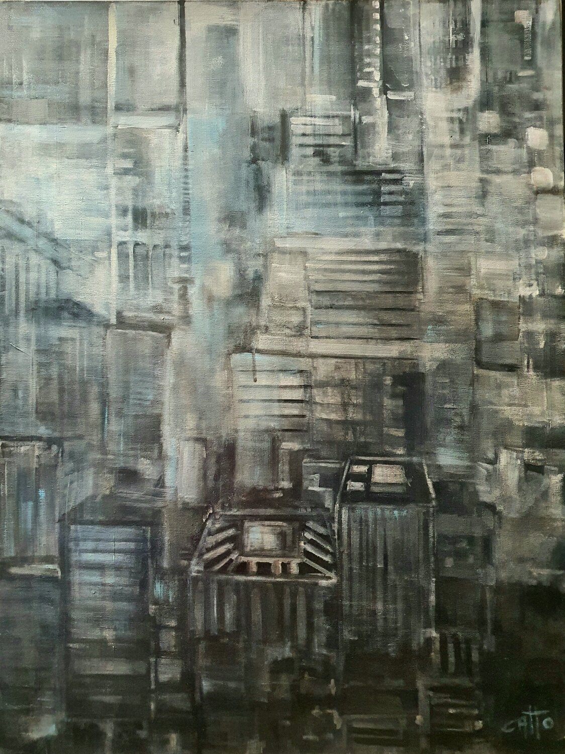 The fog in N.Y. Monica Catto Original painting for sale