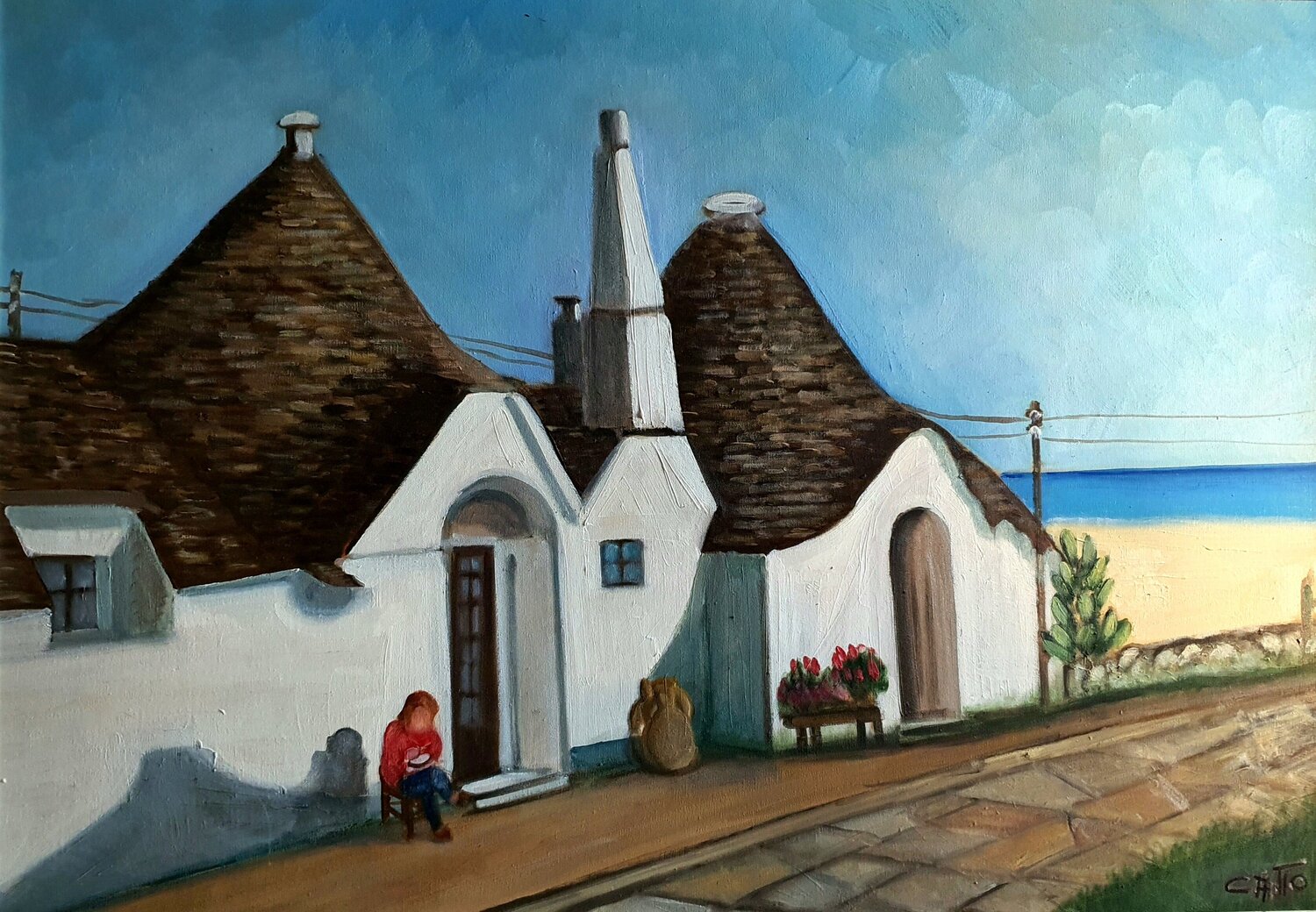 I trulli di Alberobello Monica Catto Original painting for sale