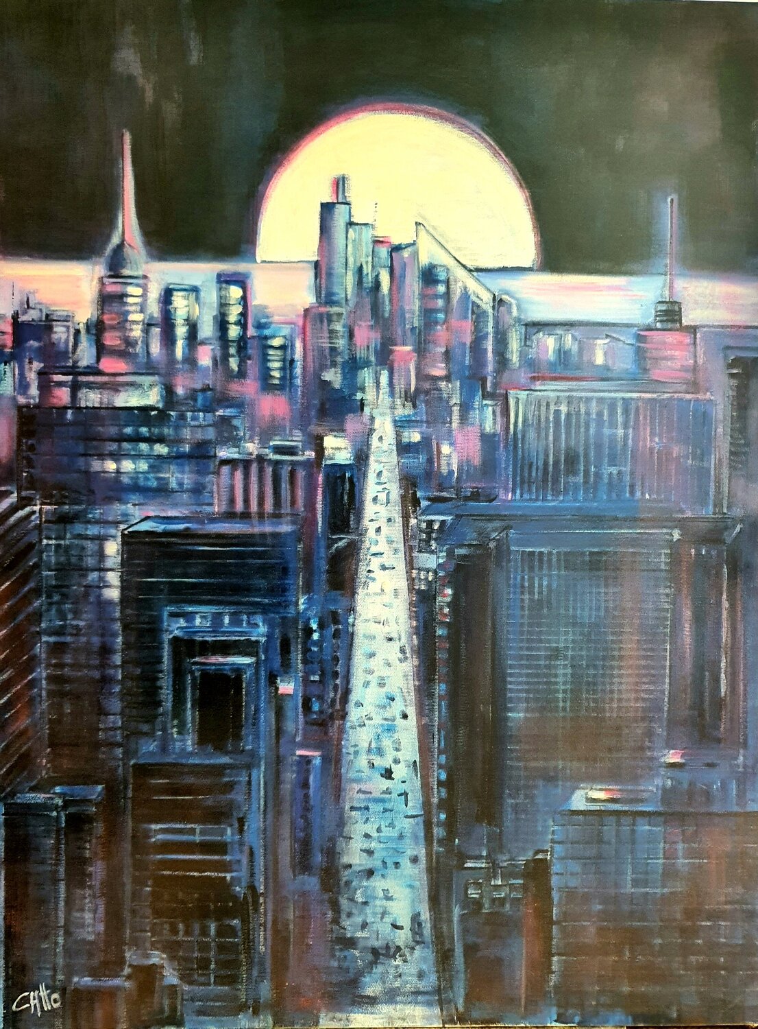 Moonlight in Ny Monica Catto Original painting for sale