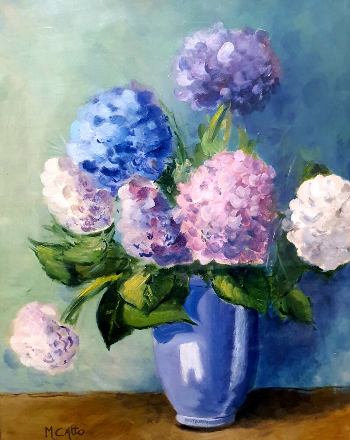 Vaso di ortensie Monica Catto Original painting for sale