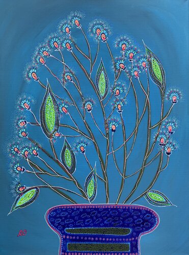 Graceful flower by Olga 'ROArtUS' Rokhmanyuk, Painting for Sale on Select