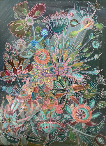 Flower Fantasy by Olga 'ROArtUS' Rokhmanyuk, Painting for Sale on Select